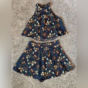 Two piece floral set - romper